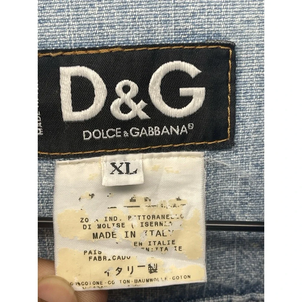 Vtg‎ D&G Dolce & Gabbana Denim Jacket Women XL Made In Italy Y2K Blue